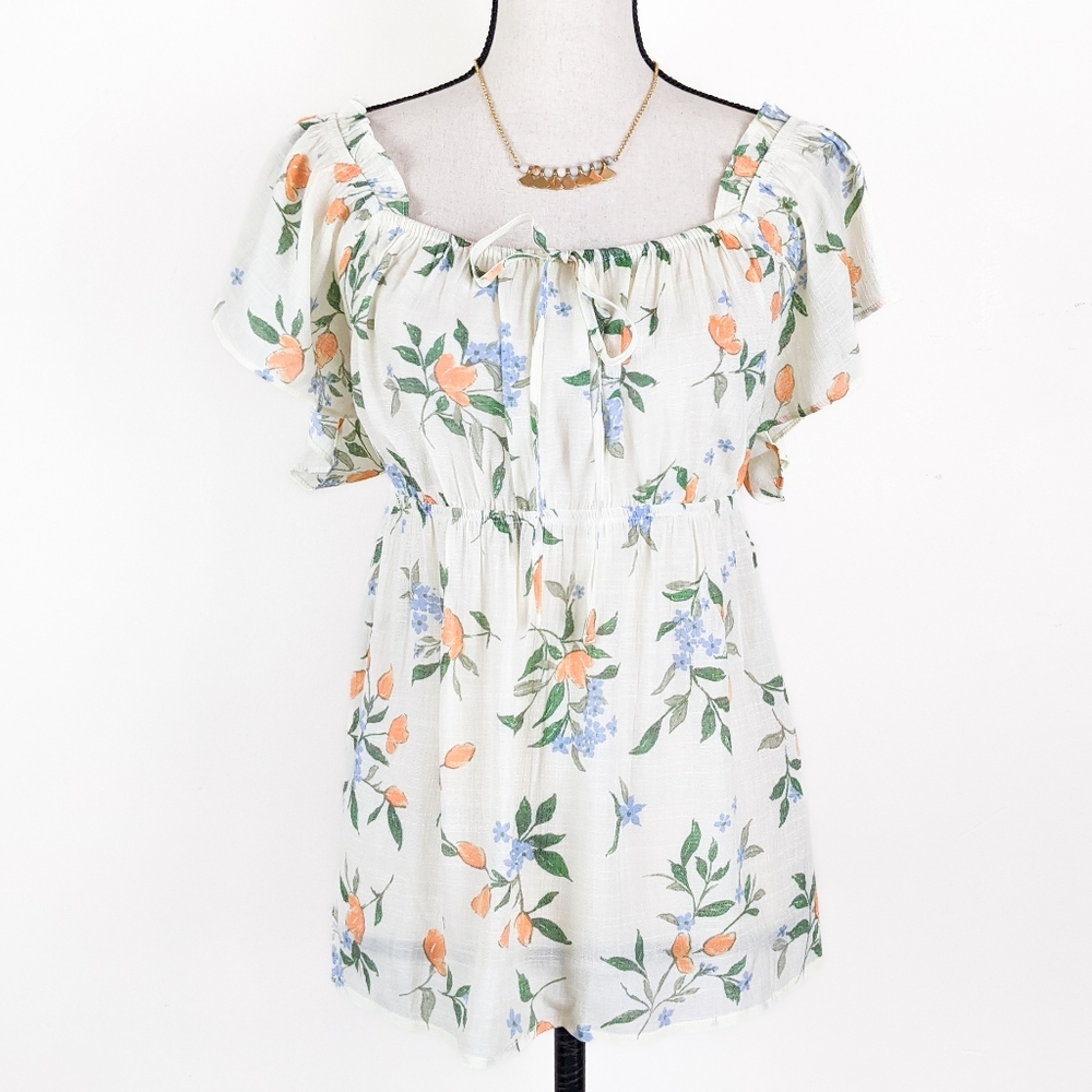 🦋LAST🦋 NWT Perch by Blu Pepper Floral Baby Doll Top, Size 2X